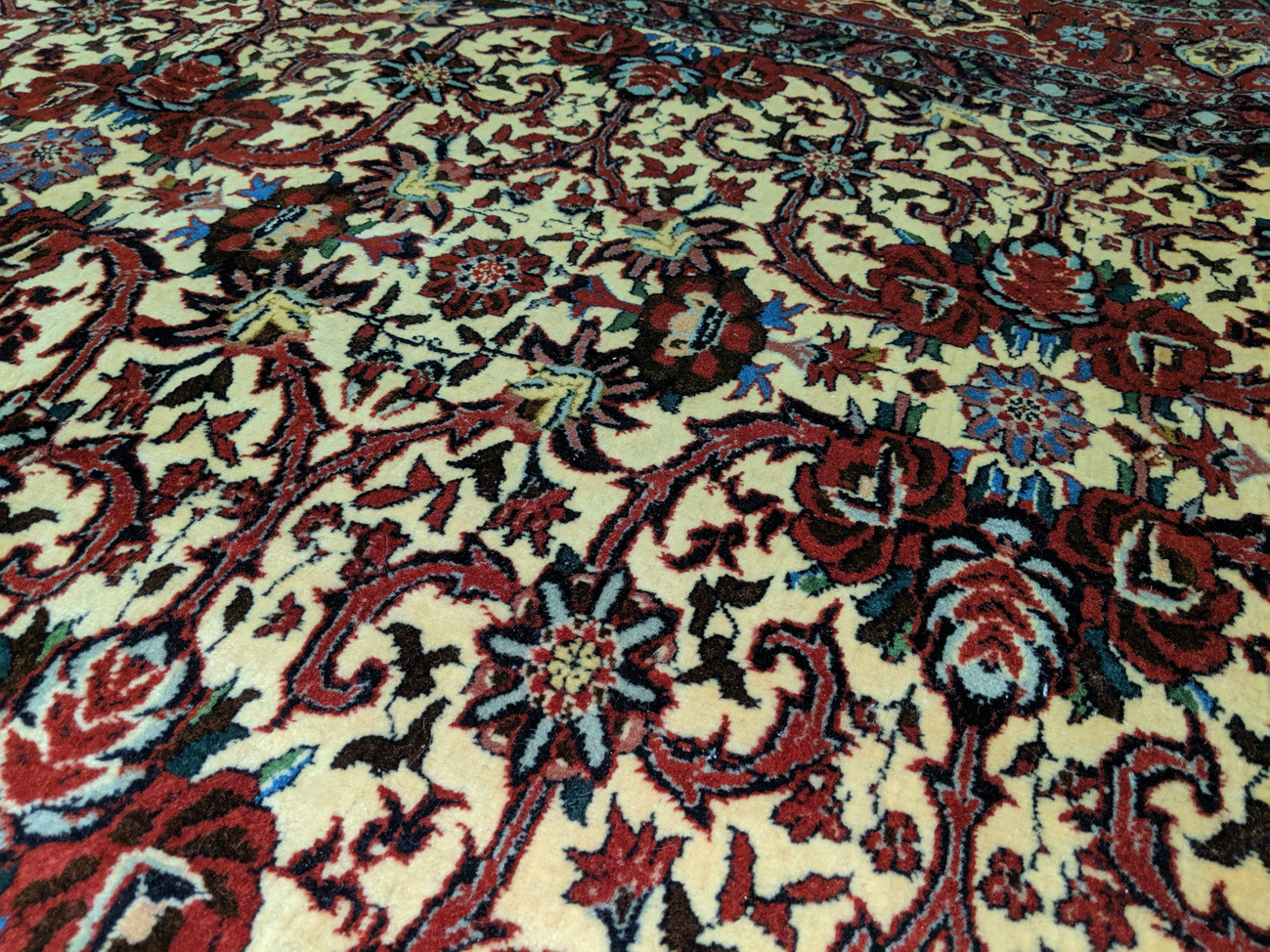 8 x 9 Persian All-Over "Iron" Duralble Ivory Bijar Rug