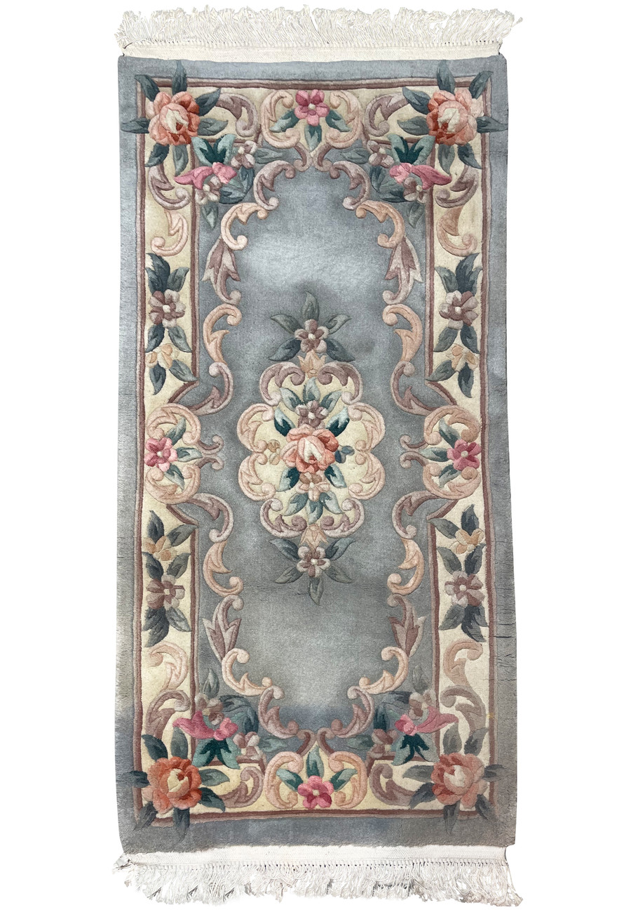 3 x 5 oriental art deco vintage rug