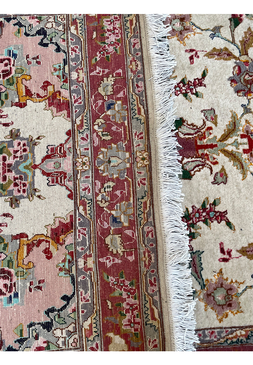 The Backside of the 2'8 x 7 Persian Tabriz Runner, Displaying Quality and Durability