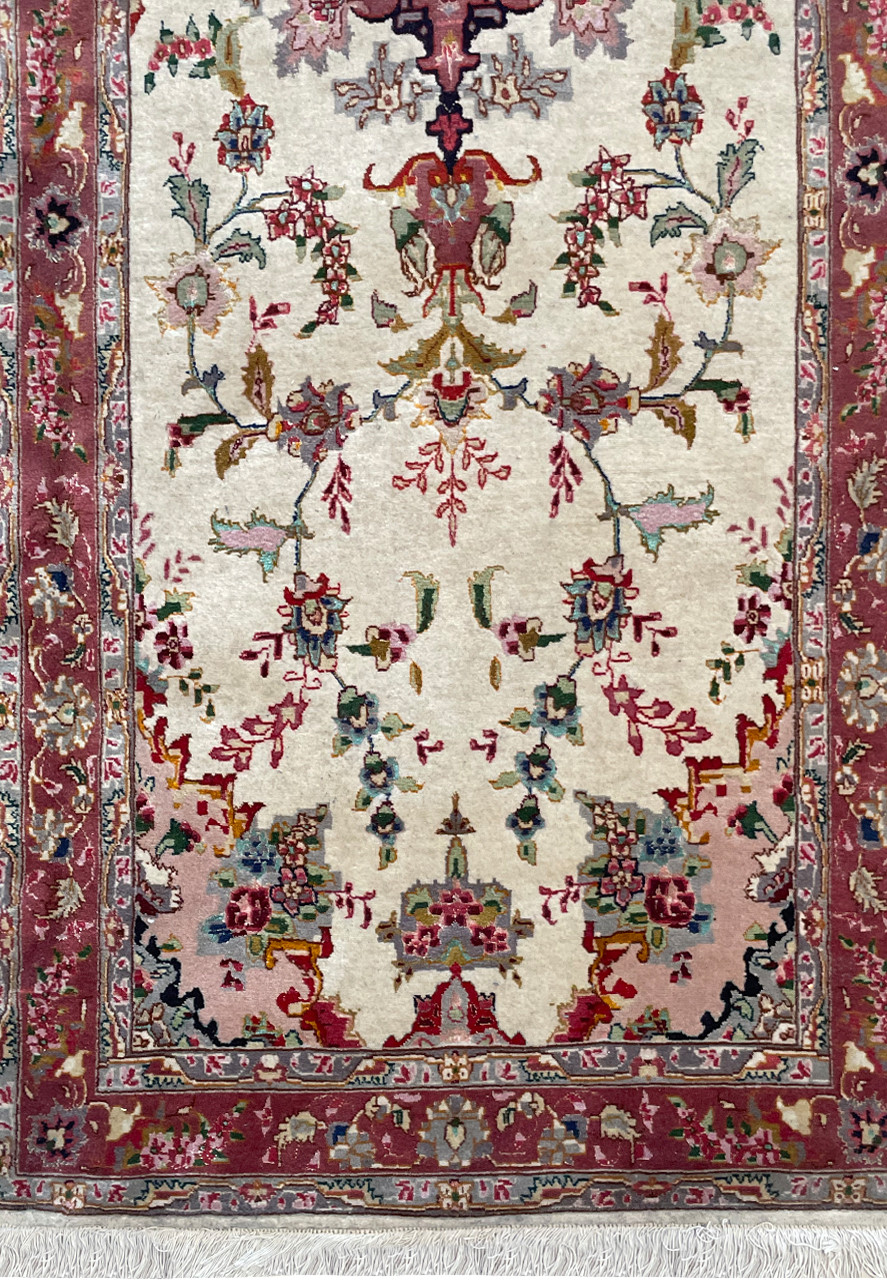 Close-up of the Design Details and Delicate Patterns on the Persian Tabriz Runner