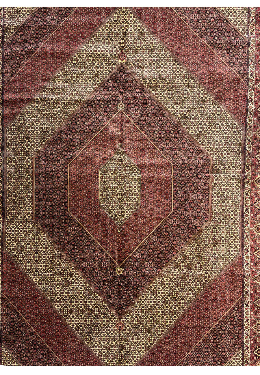 Side view of a Persian Bijar Rug showing the depth and texture of the wool weave.