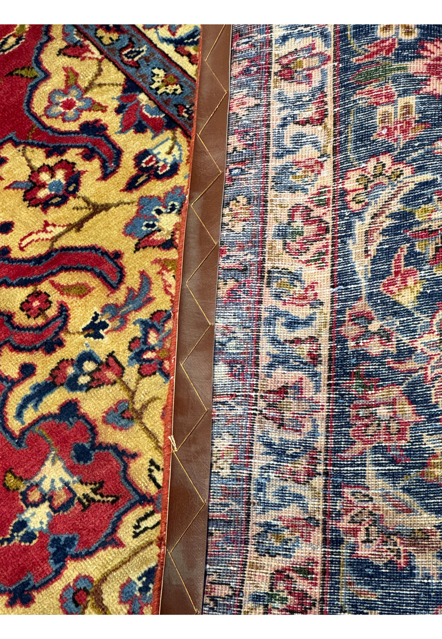 Close-up of intricate design and motifs on 10'2 x 13'6 Persian Isfahan Rug.