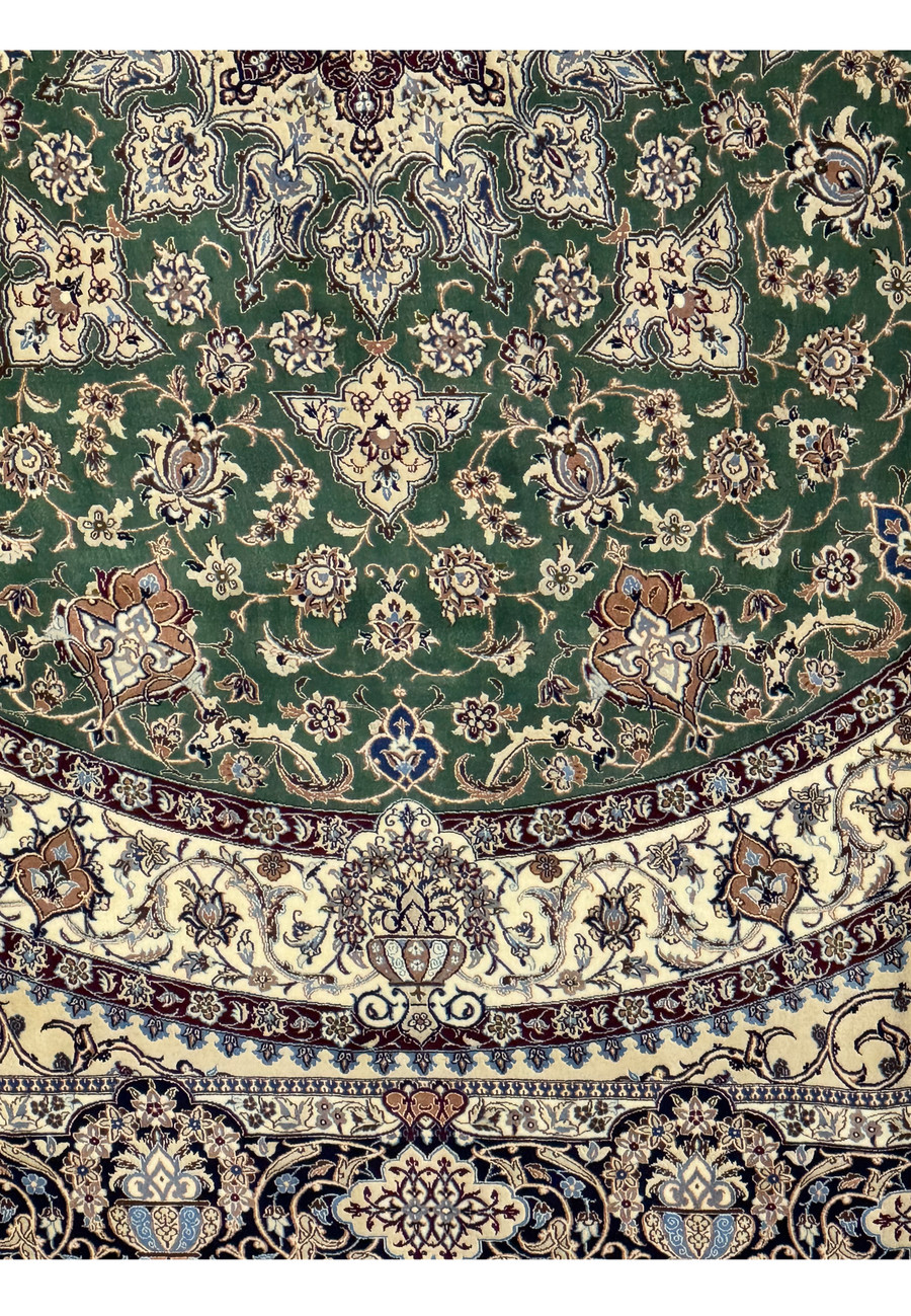 Close-up showcasing the fine details and vibrant colors of the Nain 6LA Persian Rug.