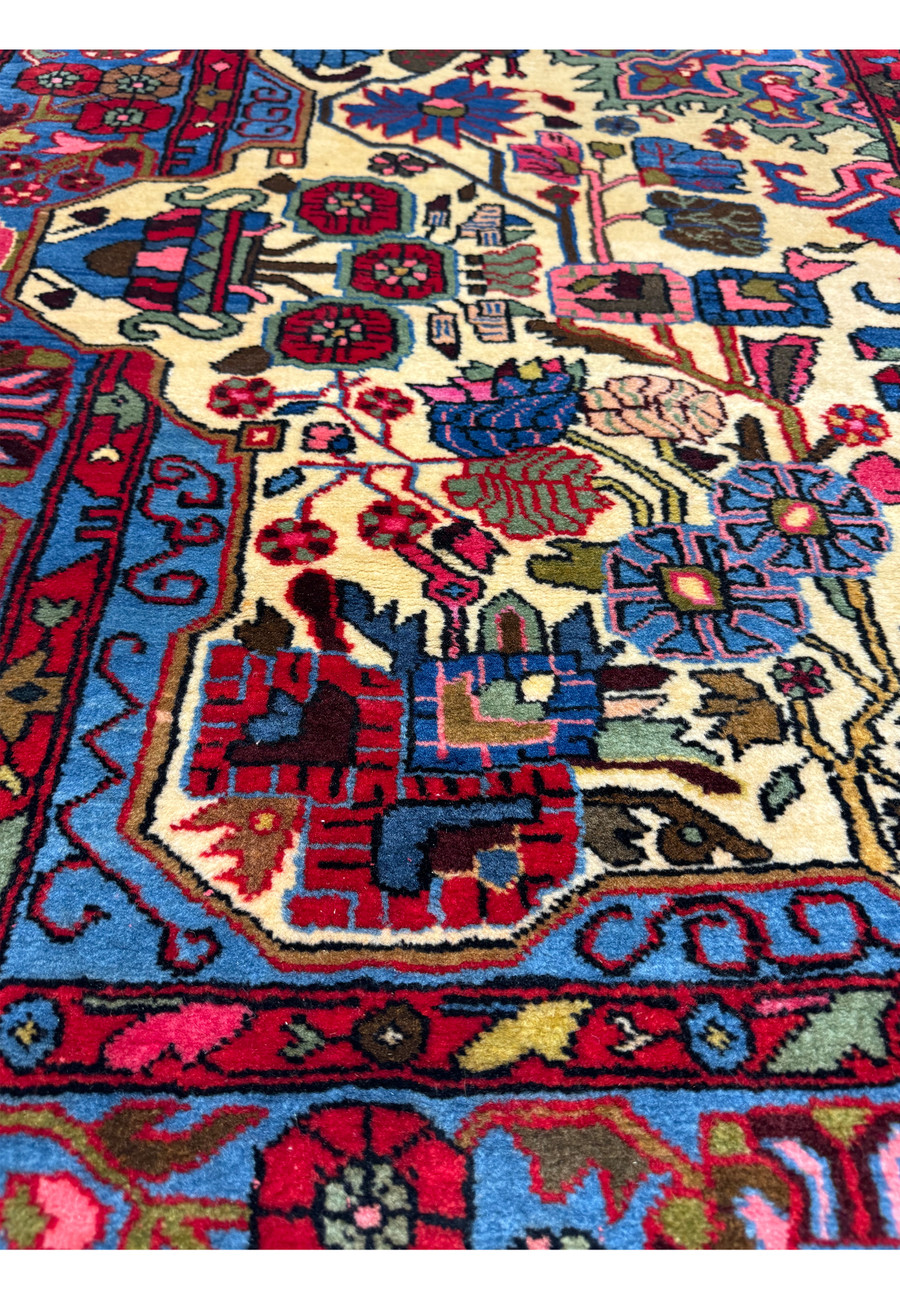 Texture detail of handwoven Nahavand Persian Rug