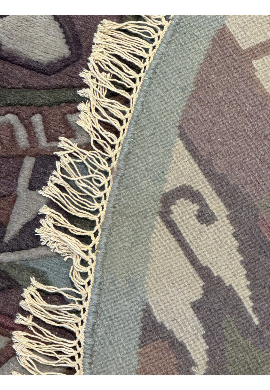 Backside texture of 8x8 Modern Tibet Round Rug for durability insight