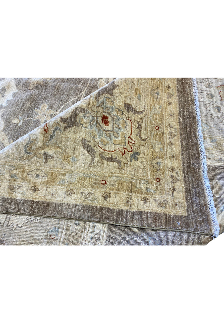 Corner detail of 16 x 20 Oriental Chobi Peshawar Rug with visible border patterns."