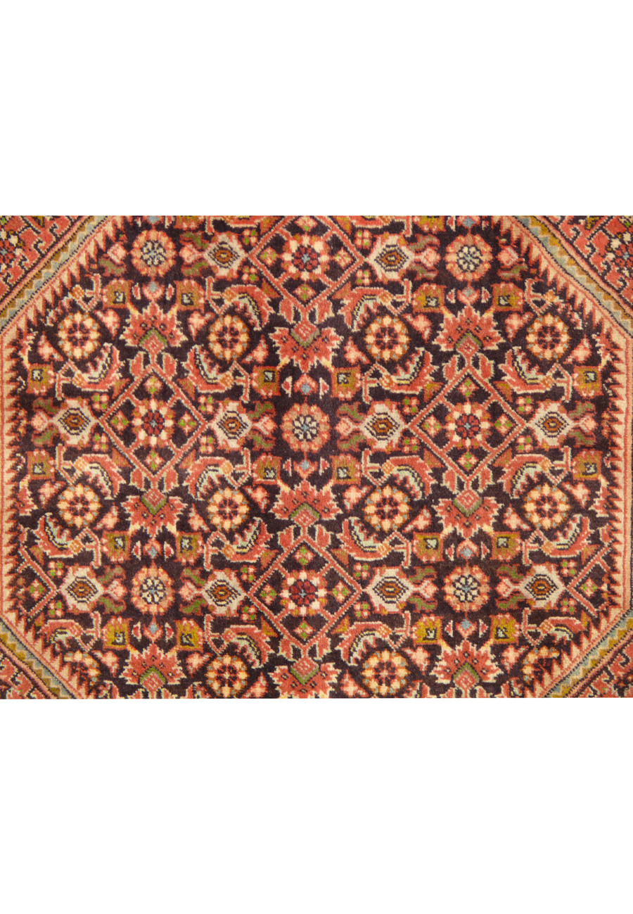 Detailed view of the Herati motif in an 8 x 11 Persian Bijar Rug, with traditional Persian design elements.