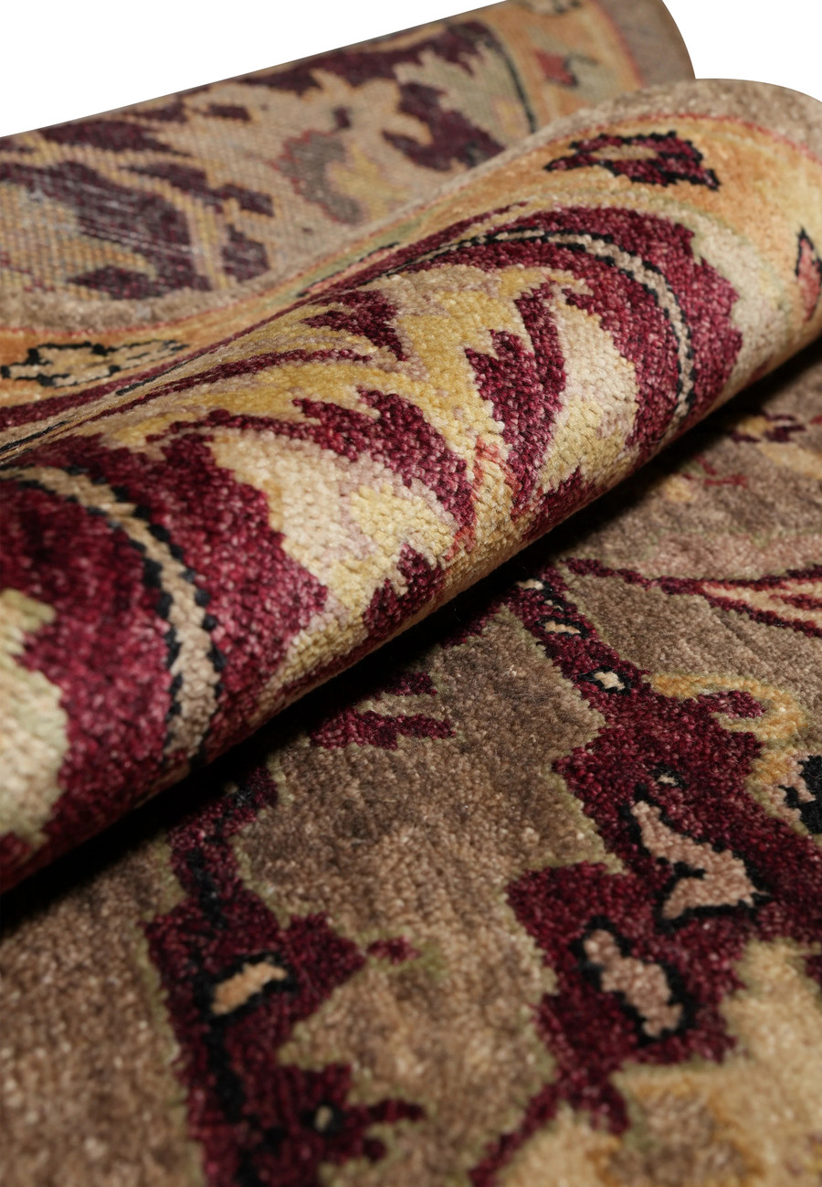 Rolled wool texture of Afghan Chobi Rug highlighting hand-knotted craftsmanship