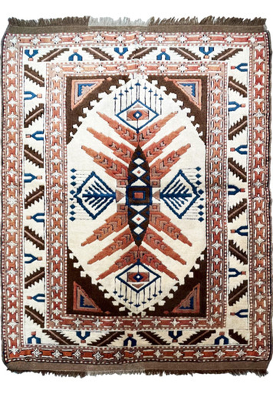 4 x 5'4" Antique Caucasian Kazak Rug