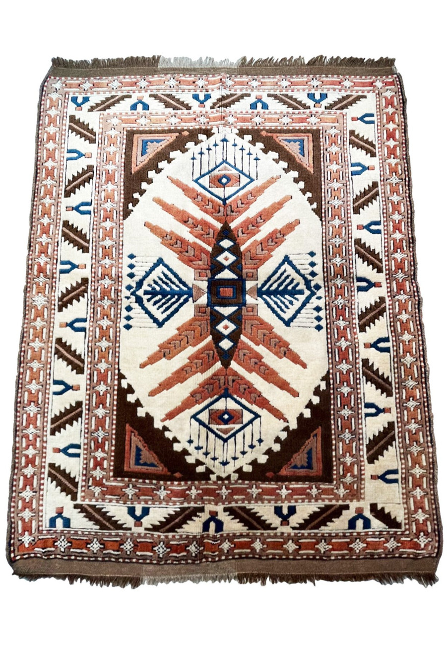 4 x 5'4" Antique Caucasian Kazak Rug