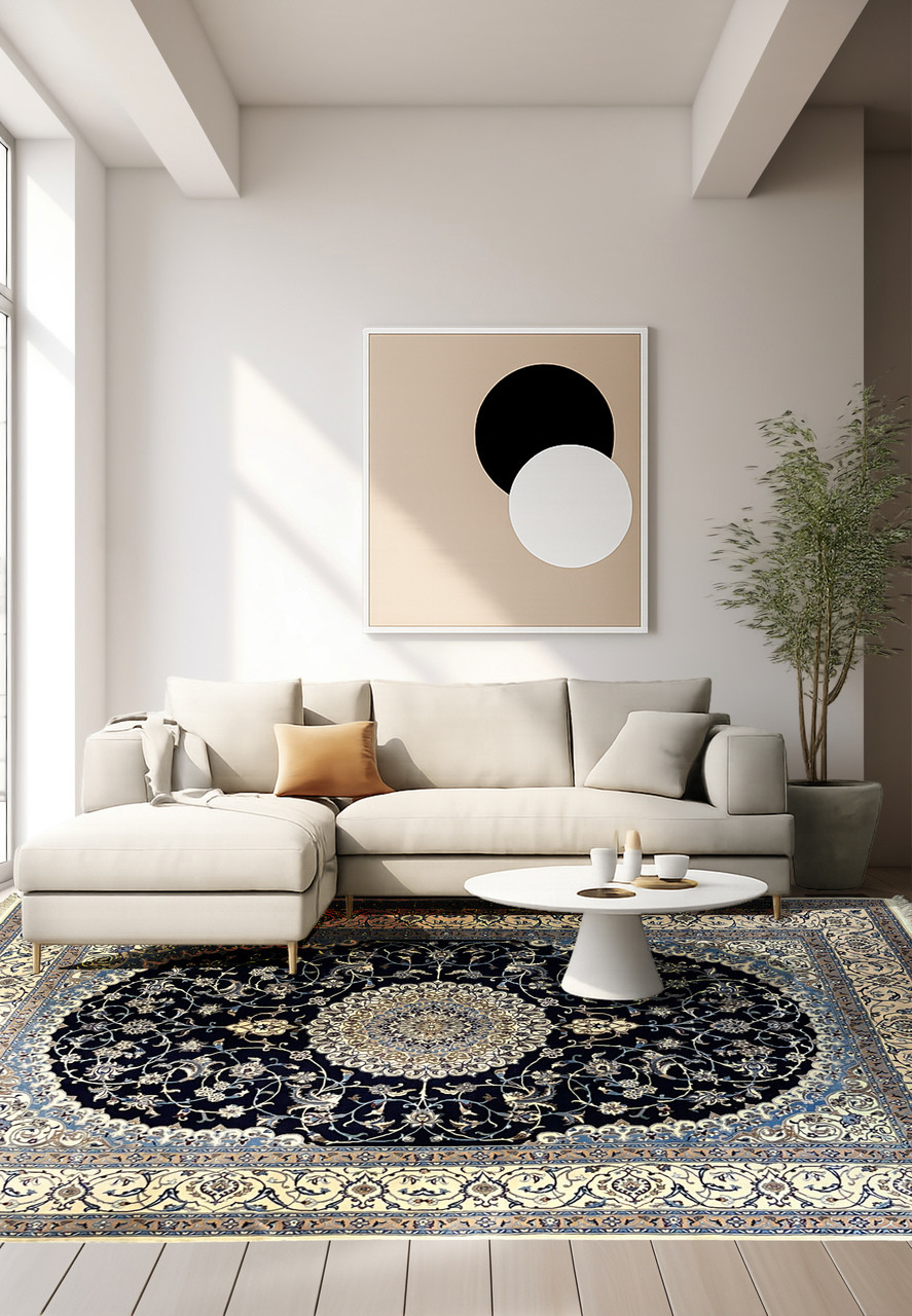 6'5 x 10 Persian Nain 6 LA silk rug