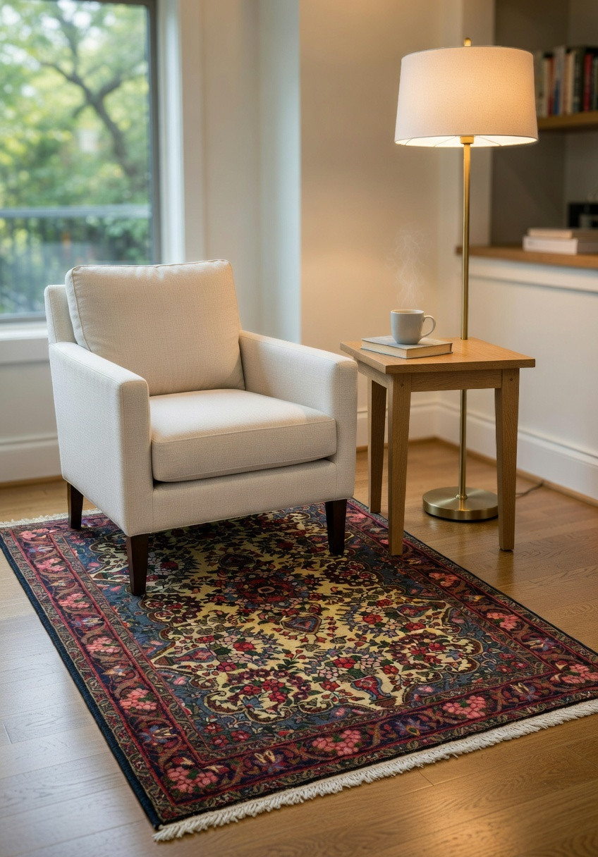 3'6 x 4'11 Persian Bijar floral rug