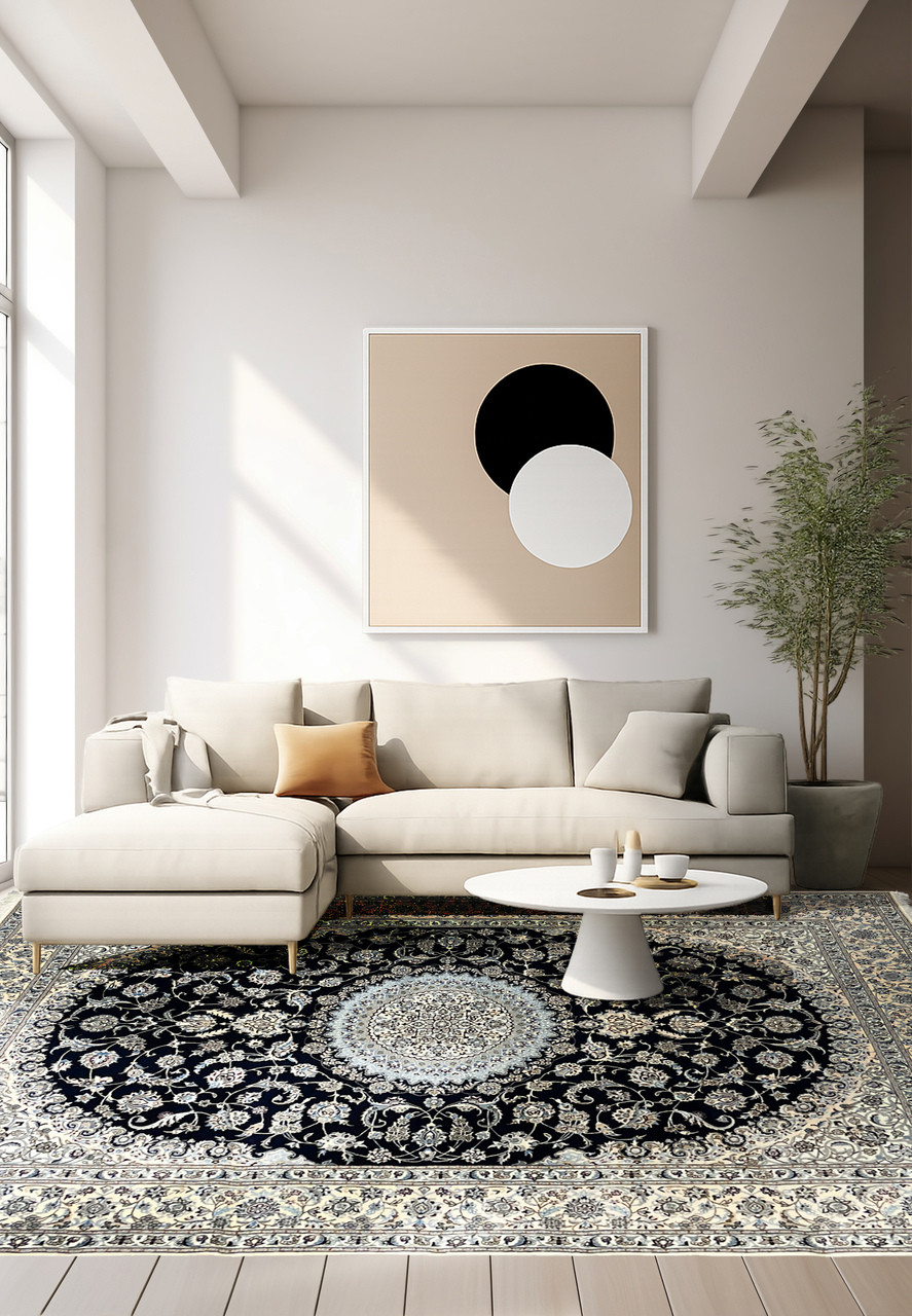 7 x 10 Persian Nain 6 LA Habibian Signed Silk Rug