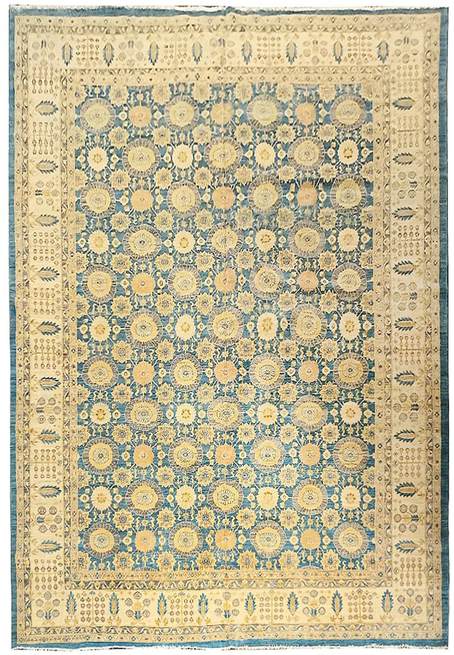 11'7 x 16'5 Light Blue Oriental Chobi Peshawar Oversize Rug ,  handmade oriental rug from Pakistan/Afghanistan