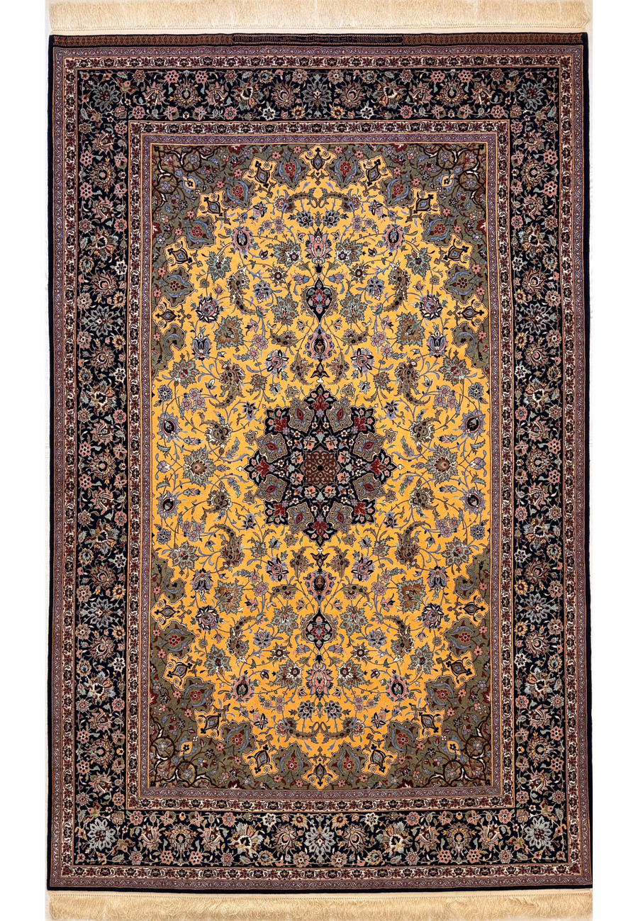 6'5 x 10'4 Persian Isfahan Signed Haghighi 700 KPSI Kork Wool Silk on Silk