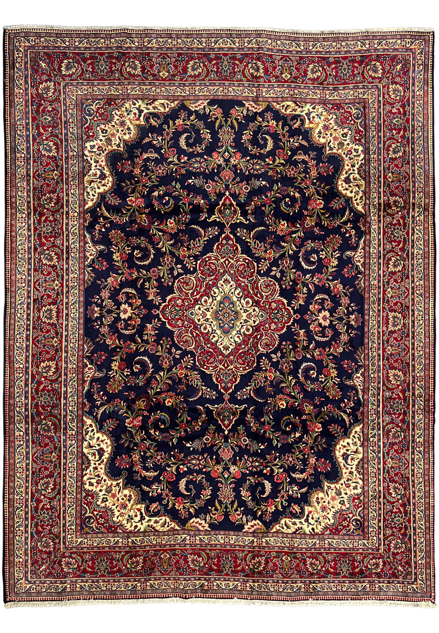 10 x 13'3 Persian Qum Kork navy medallion free shipping South Africa