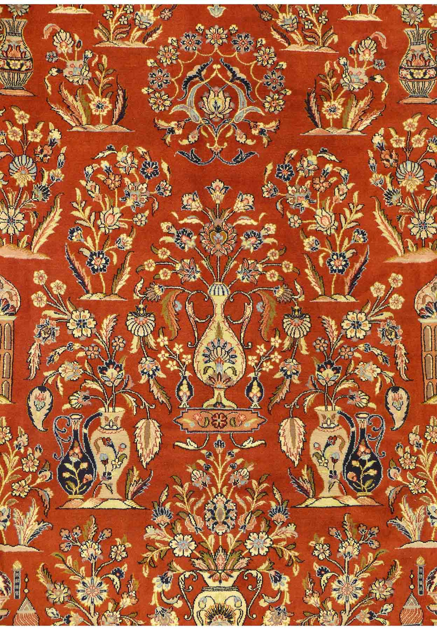 7'2" x 9'2" Floral Persian Sarough Tribal Rug