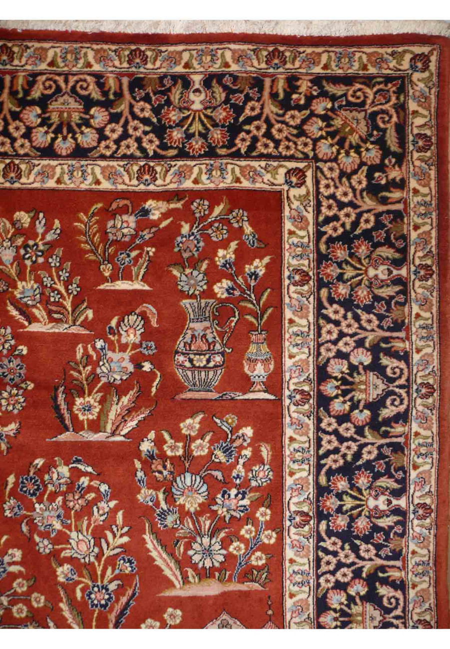 7'2" x 9'2" Floral Persian Sarough Tribal Rug