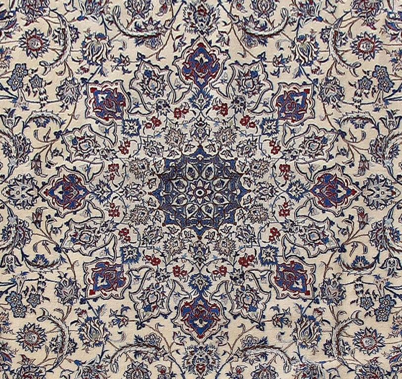 8 x 12 Persian Nain 6 LAA Wool & Silk Rug | signed by master weaver