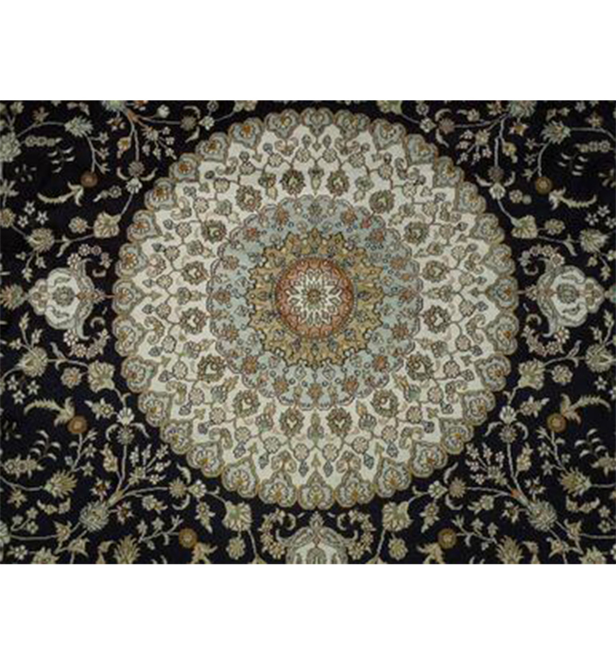 10 x 10 All Silk Oriental Tabriz Round Rug