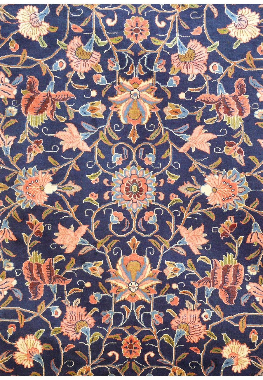 Close-up view of geometric patterns on the 7 x 10 Persian Farahan rug