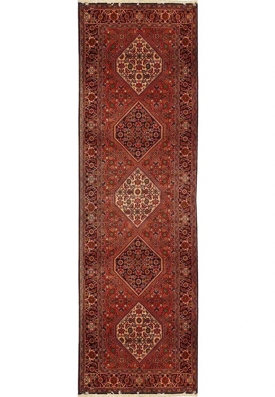 Mahi herati runner from Bijar nearly 10 feet long with rust brown ground
