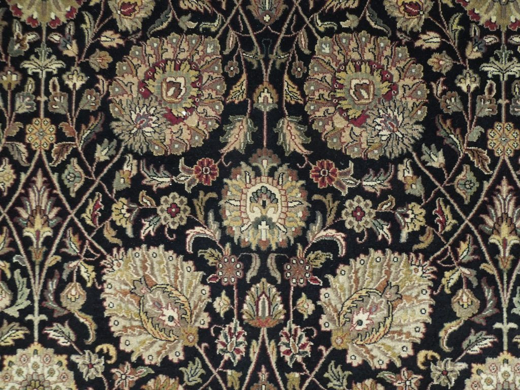 Jaipur Rug 9' x 12' Black Floral Palmets Handmade