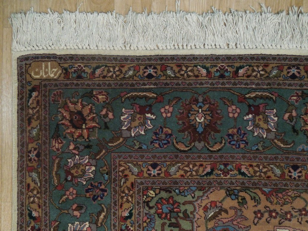 6'5 x 9 Singed Persian Tabriz Wool & Silk Rug