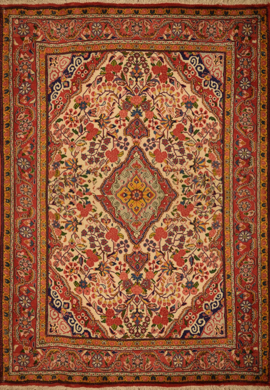 3'5 x 4'3 Floral Persian Jozan Rug