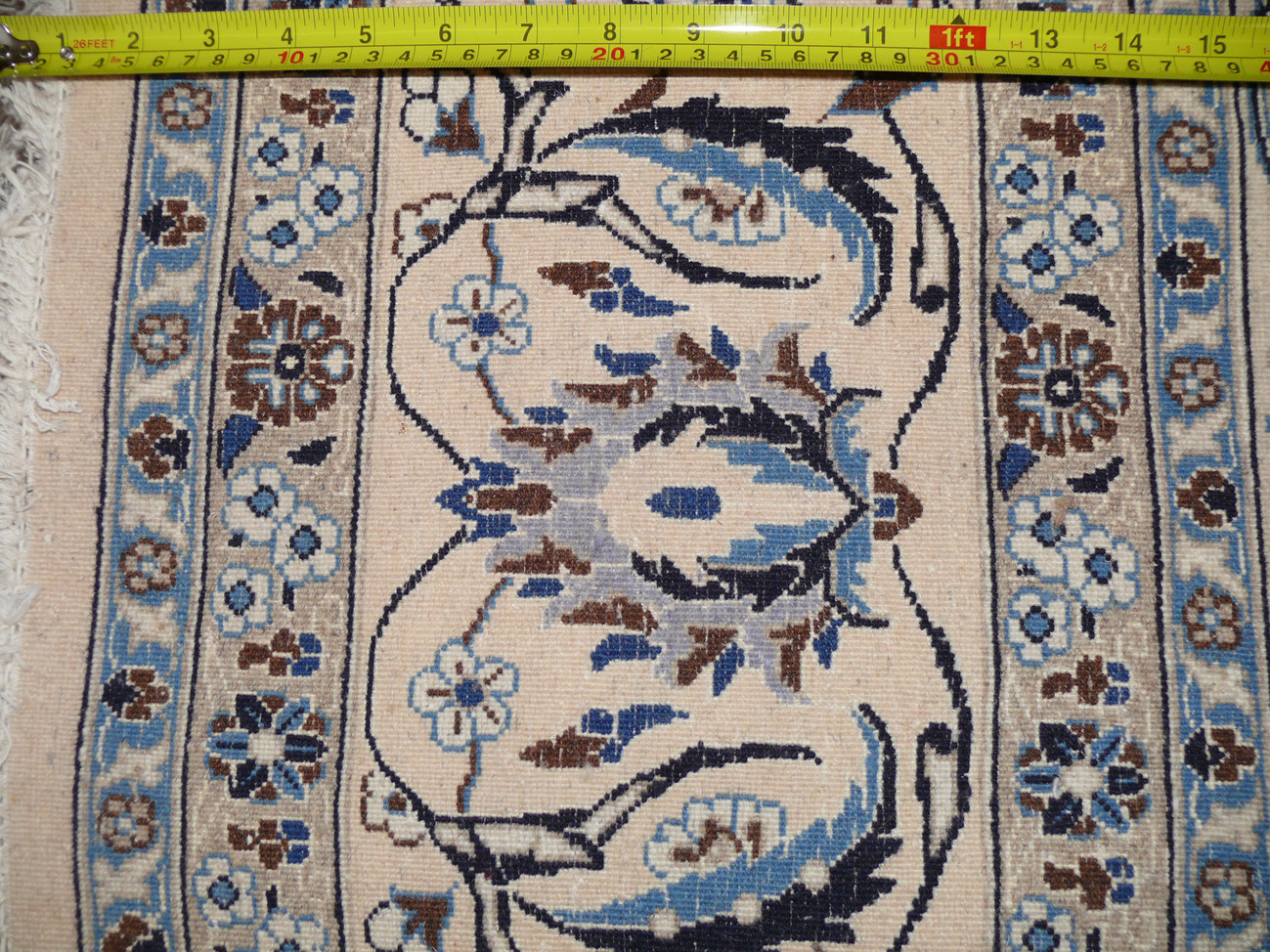 Handcrafted 6'4 x 9'8 Persian Nain 9 LAA Wool and Silk Rug showcasing fine craftsmanship