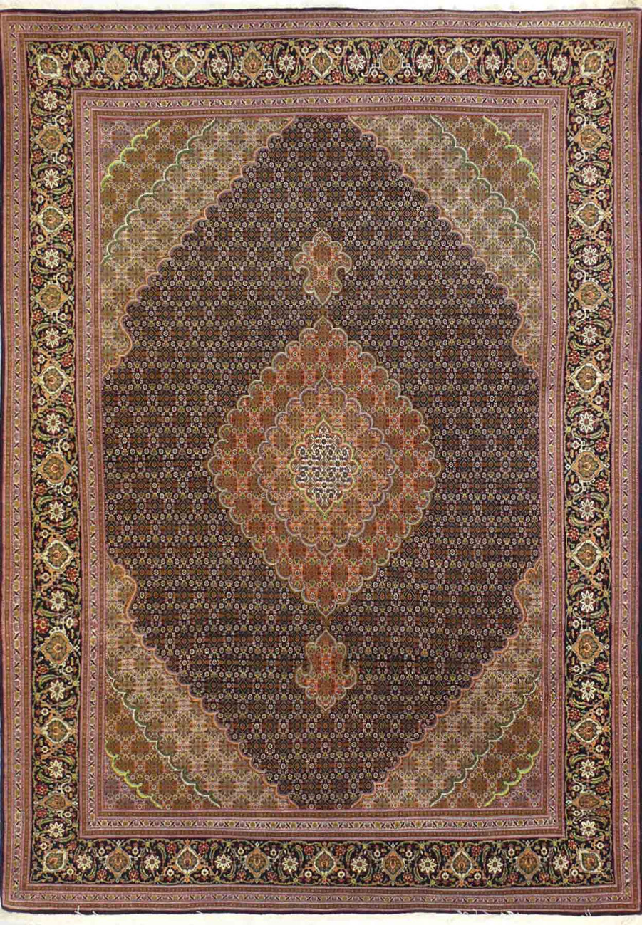 6'6 x 9'7 Persian Tabriz Fish Design 50 Raj Rug