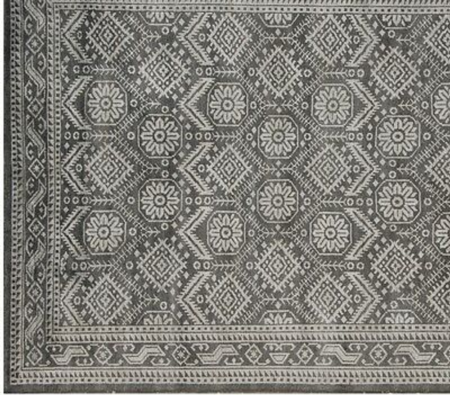 American Navajo Lore Motif Charming Hand Woven 6' x 9' Gray Rug Wool Blend