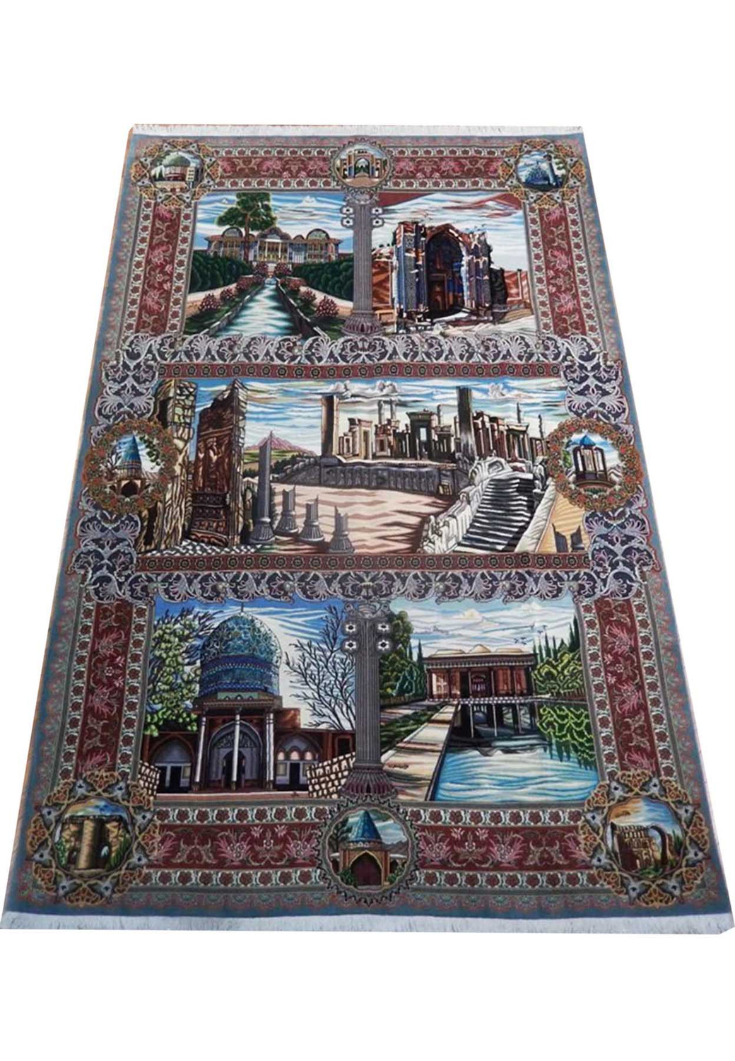 7 x 10 Persian Pictorial Tabriz Wool & Silk Rug | One of a kind