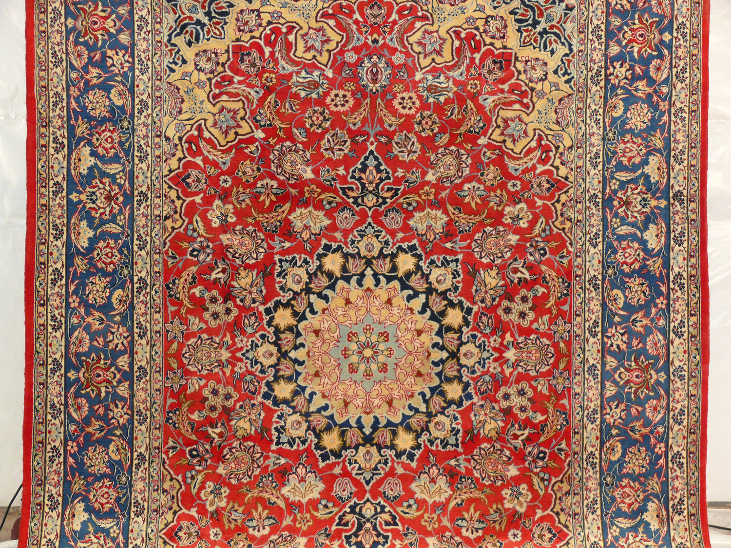 絨毯　mashad carpet Antique Persian Mashad Rug 4x6, Semi Open Field, Navy Blue