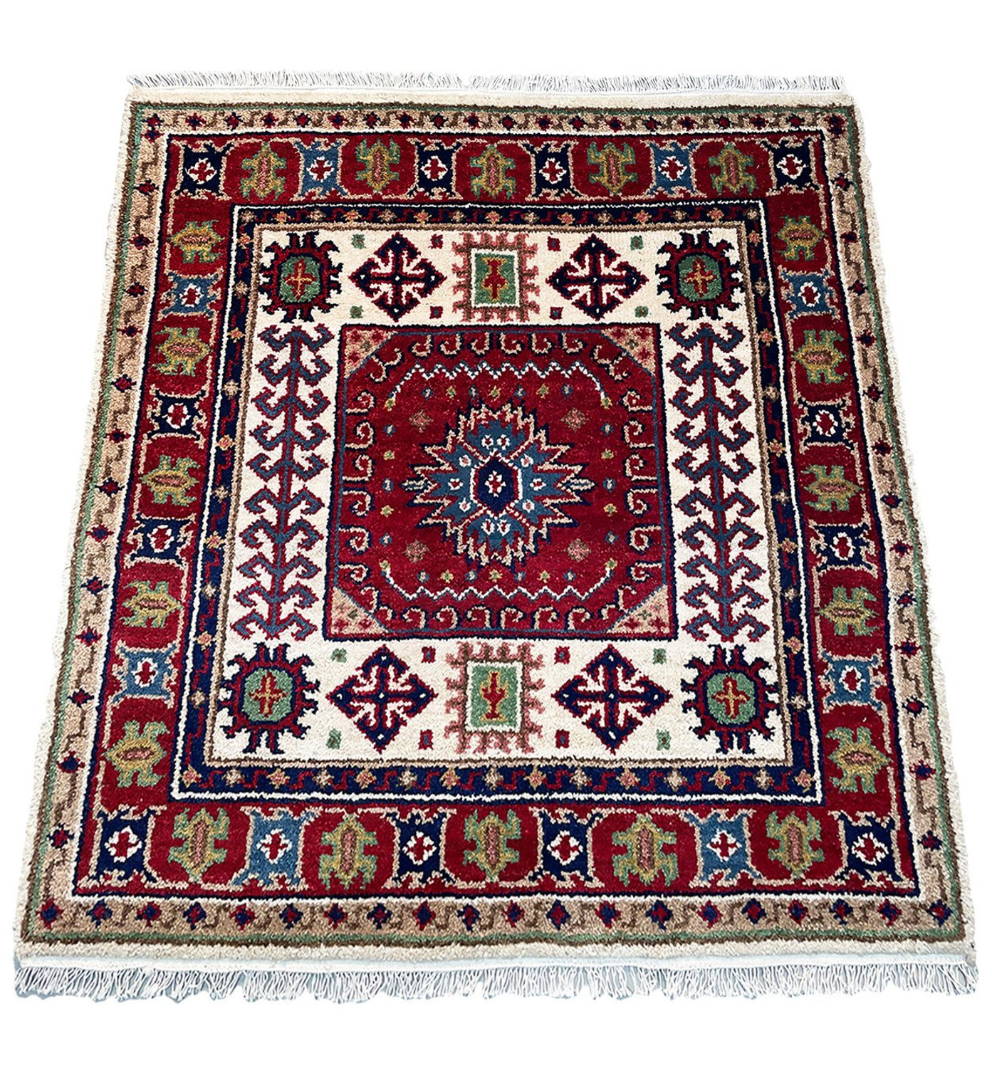 3'4 x 3'4 Oriental Super Kazak Square Rug 