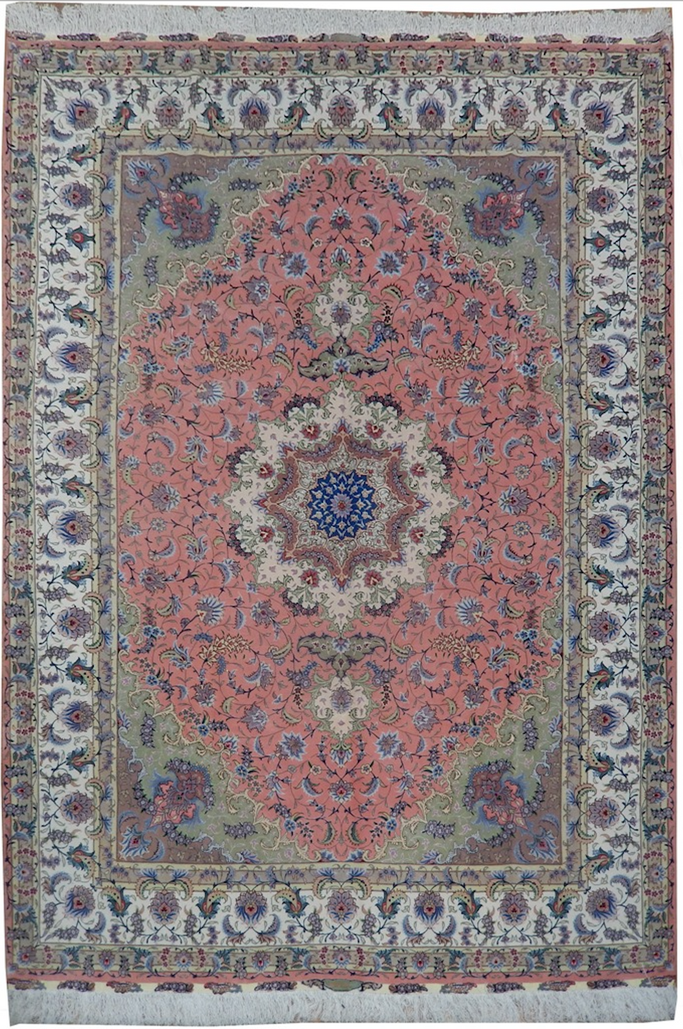 Semi-Antique Persian Mud Rug, Mahi Design ~1970