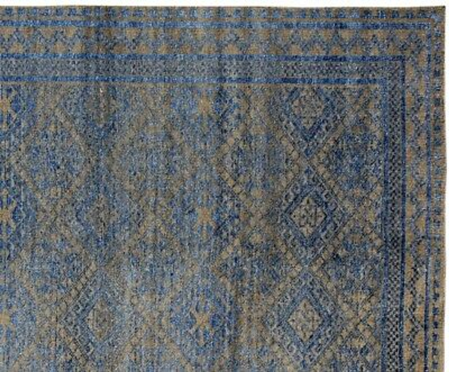 Natural Beige  8' x 10' Modern Wool & Viscose Hand Knotted Rug