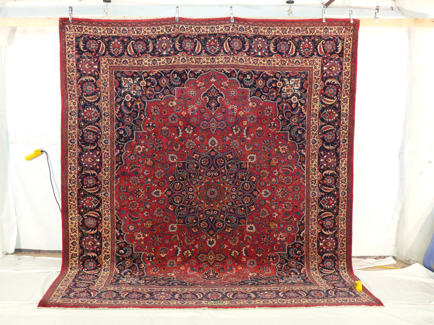 10 x 11'6 Persian Mashad Square-ish Rug with signature of master weaver