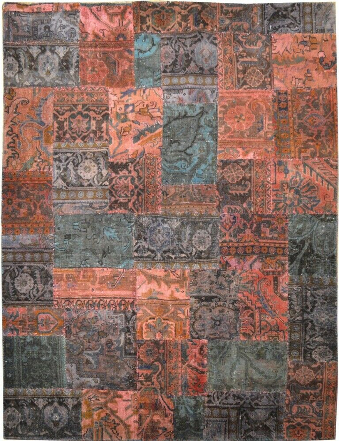 6 x 8 Modern Panel Design Patchwork Rug