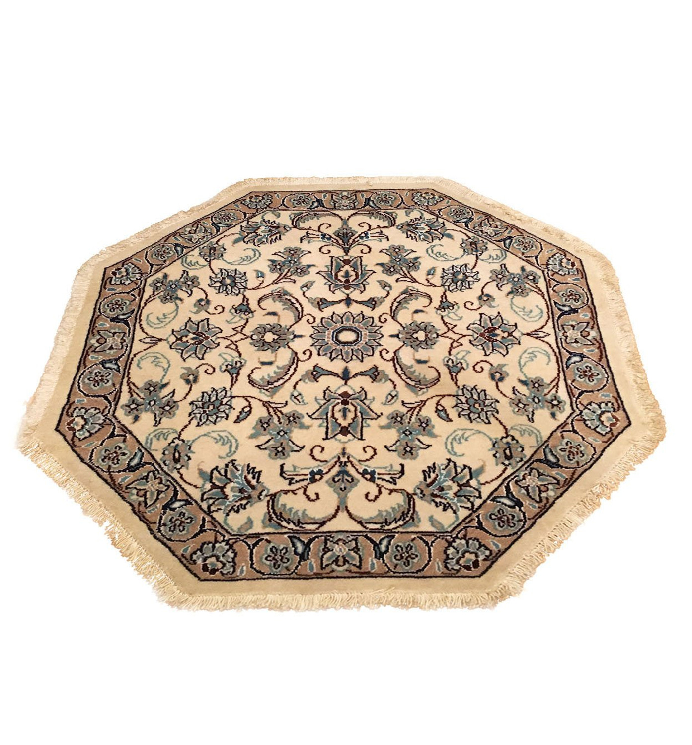 3'4 x 3'4 Persian Nain Octagon Rug