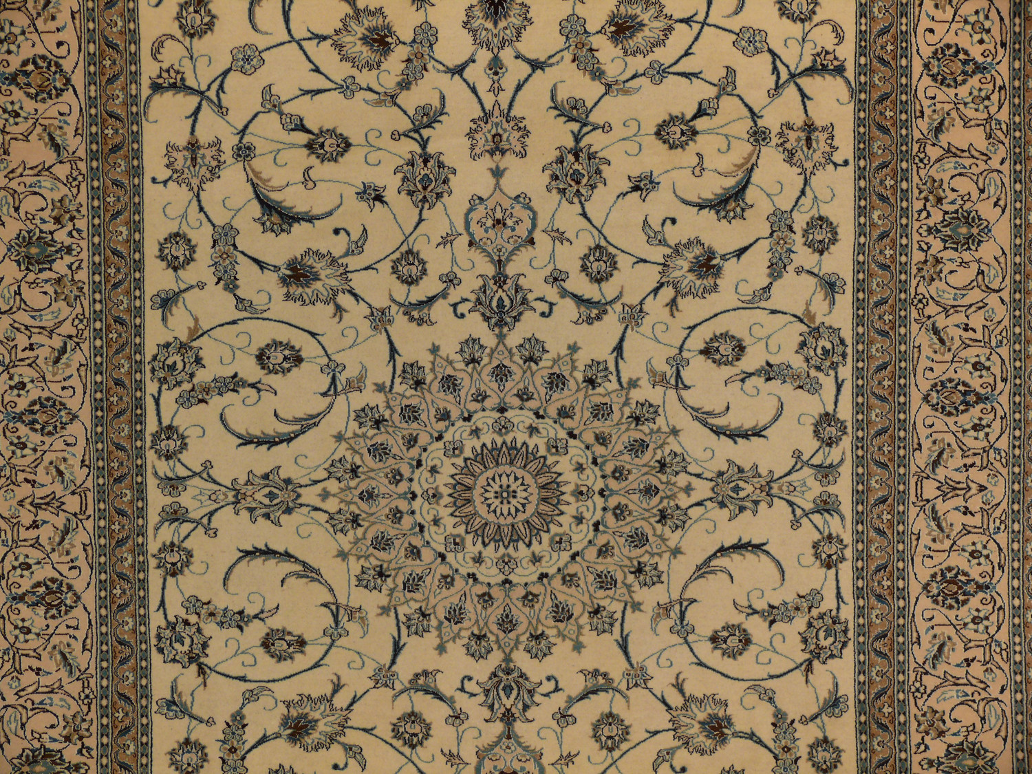 8'2" x 11'3" Persian Nain Dragon Medallion Design Rug