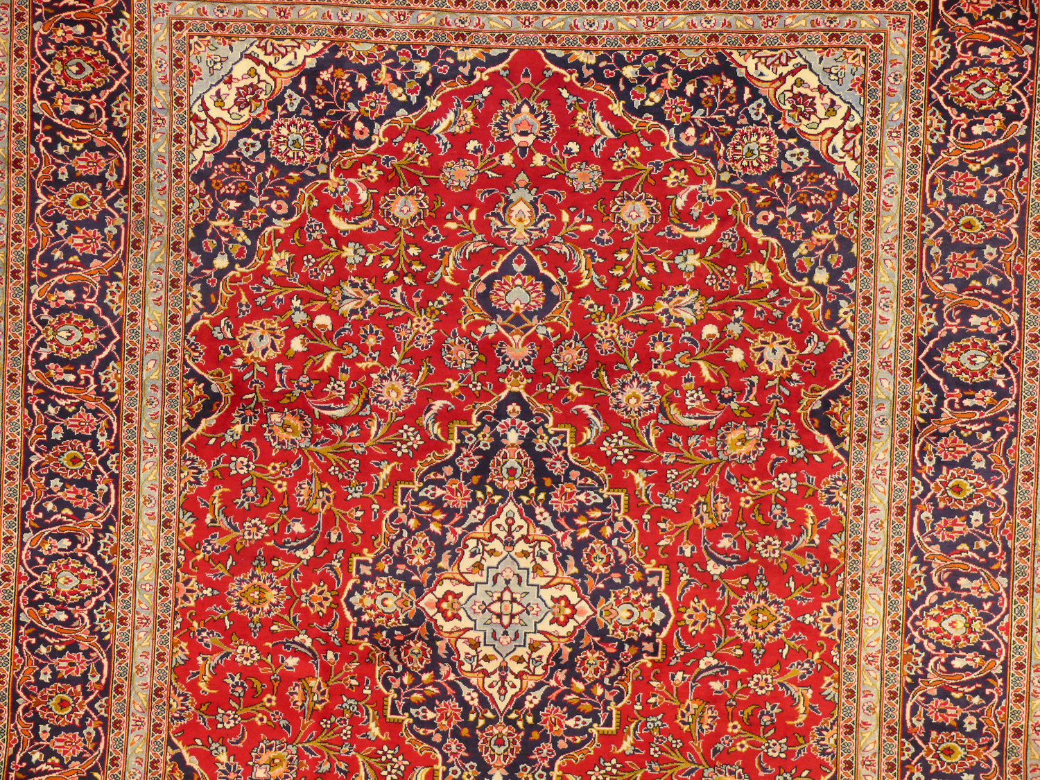 9'8 x 13'3 Persian Kashan Rug 1