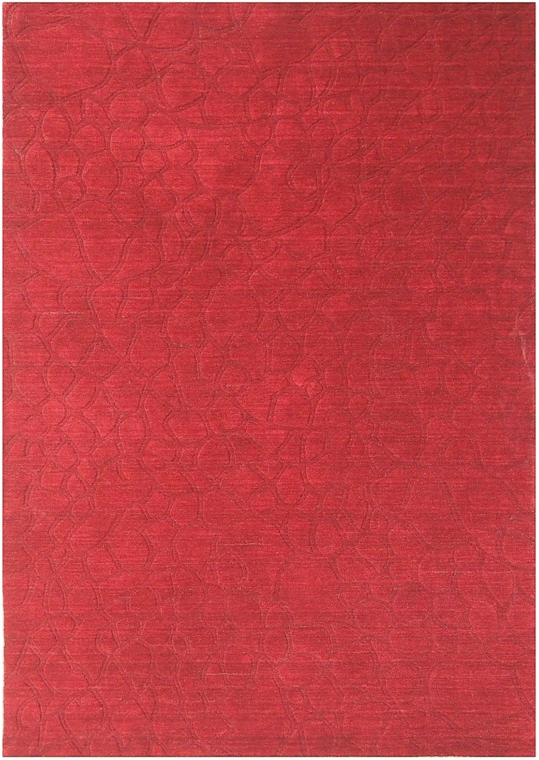 5 x 8 Red Carved Modern Handmade Rug