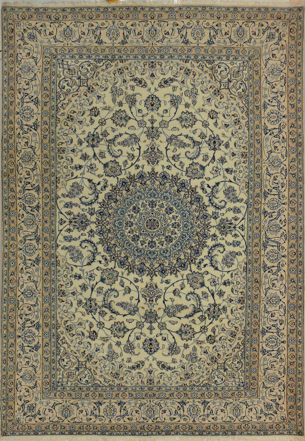 7 x 10 Persian Nain Rug 9 LAA Wool with Silk