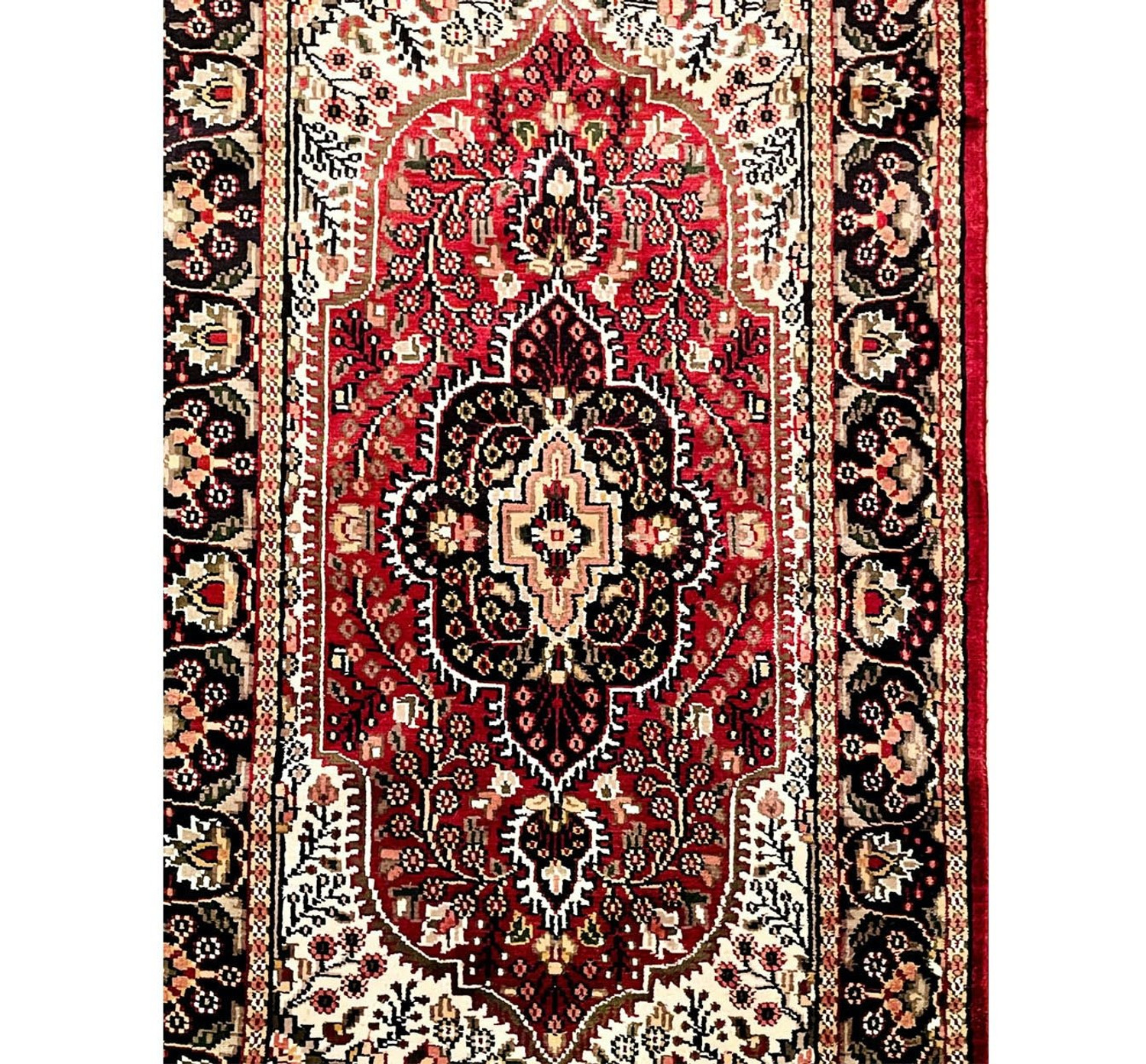 2'7 x 11 Oriental Kashmiri Wool & Silk Runner Rug