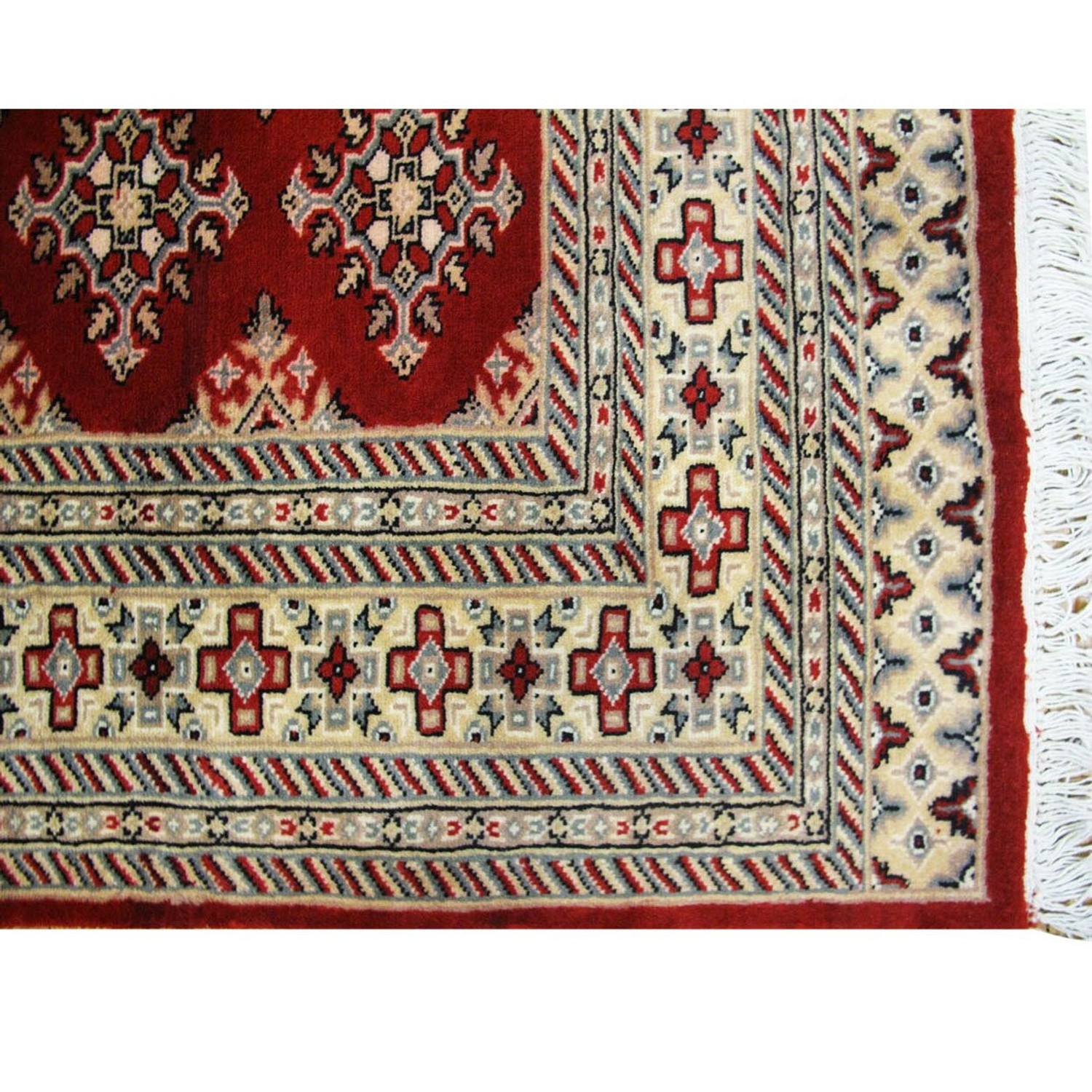 7 x 7 Oriental Bokhara All-Over Design Jaldar Wool&Silk Square Rug