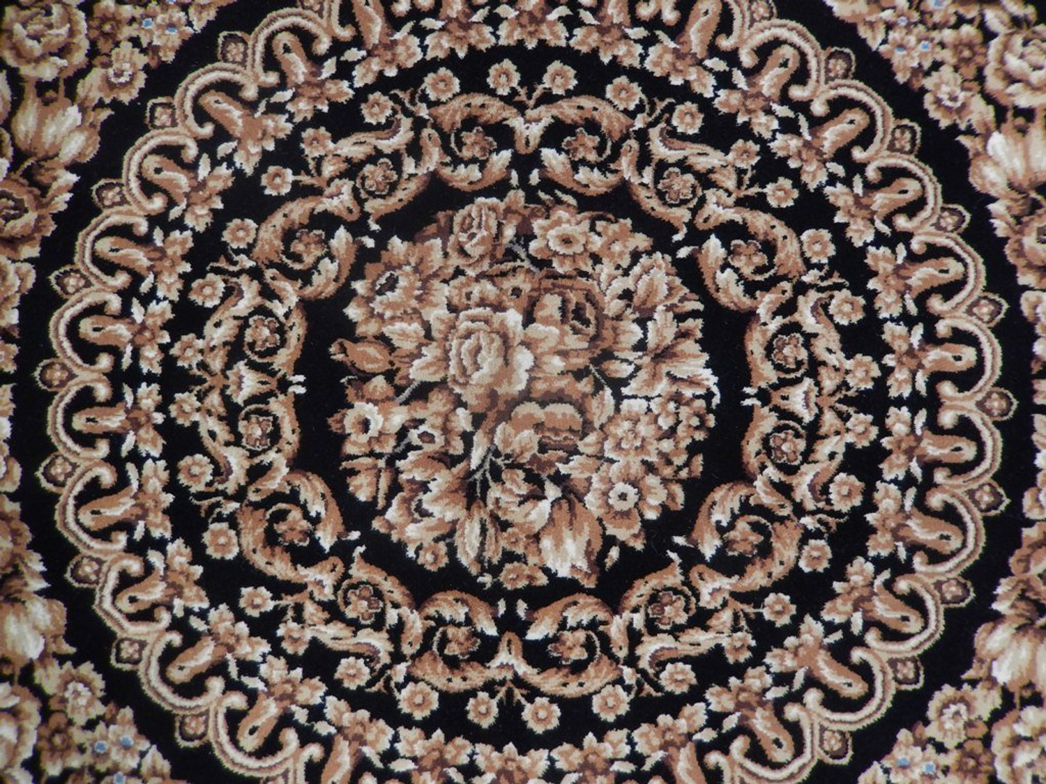 Black Traditional Handmade 9x12 Venetian Italian Design Aubusson Popular Rug