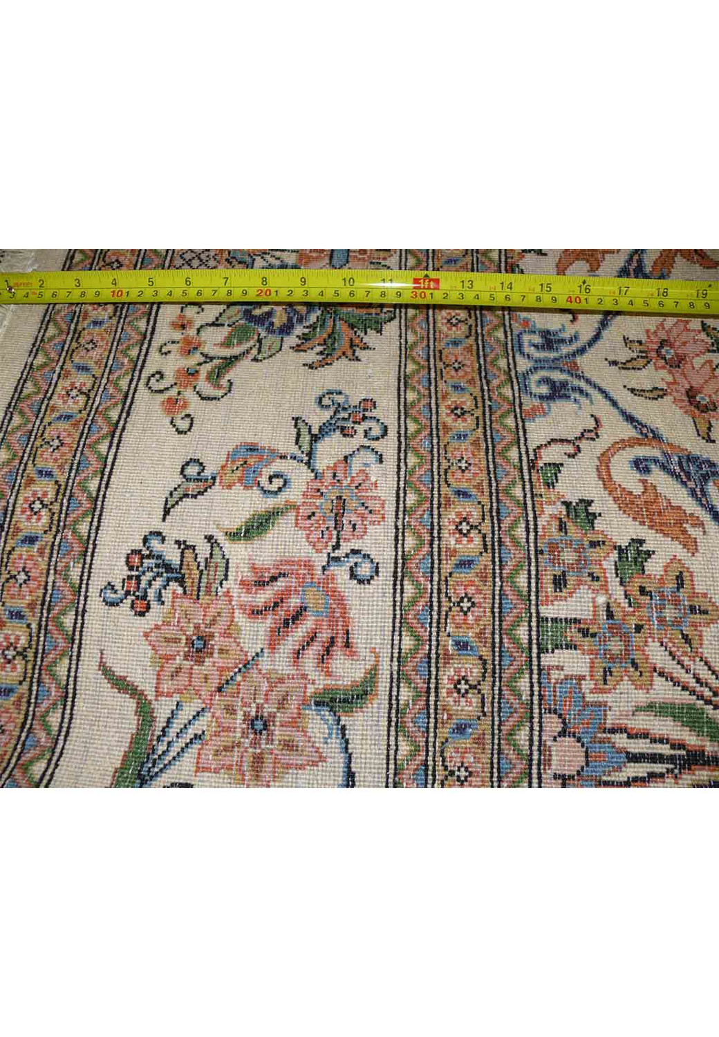 7 x 10 Floral Persian Tabriz Kork & Silk Rug