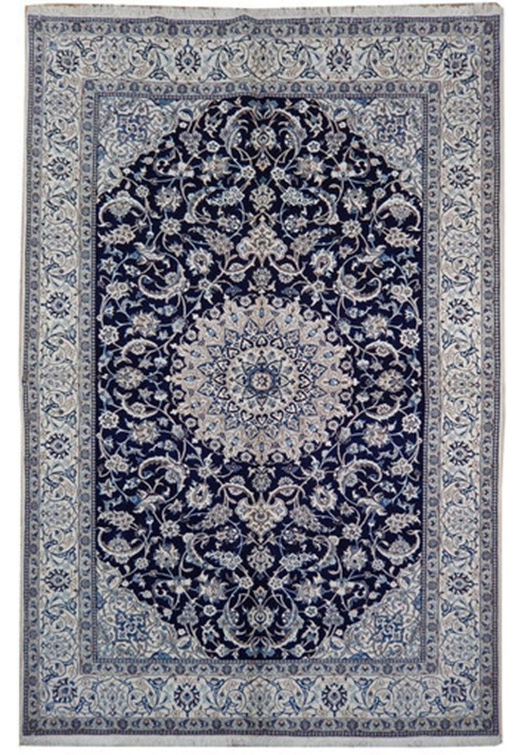 Persian Nain 9 LAA Rug 7x10 wool&silk midnight blue