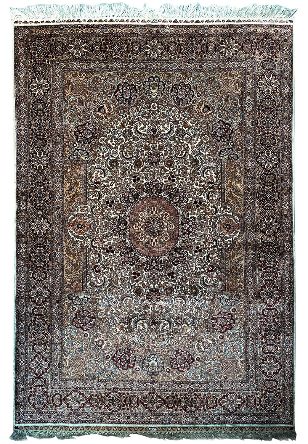 4'2" x 6'2" Persian Qum Silk Rug